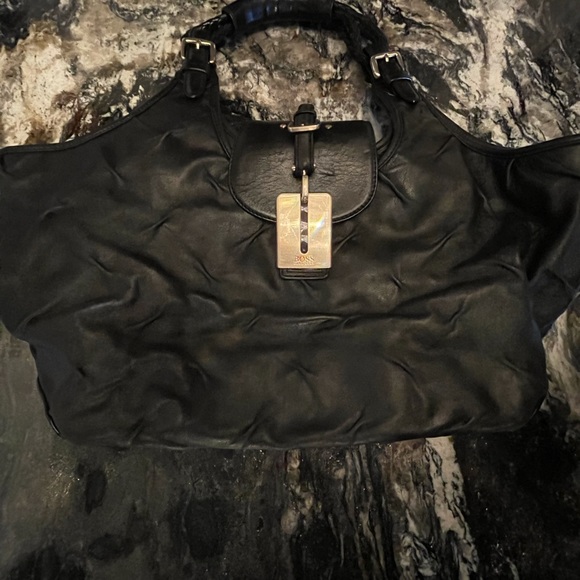 BOSS Black leather TOTE Hugo Boss purse - Picture 7 of 14